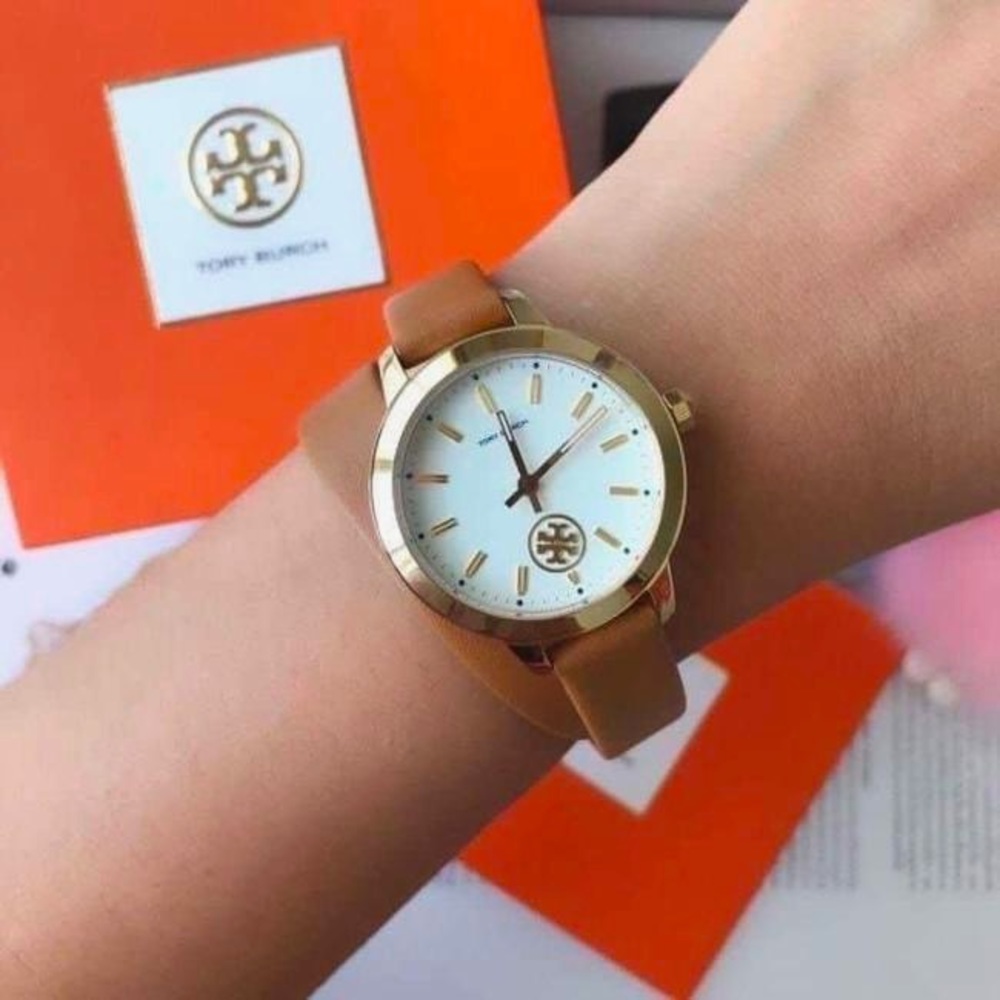 Tory Burch Leather Wrap Wristlet Watch